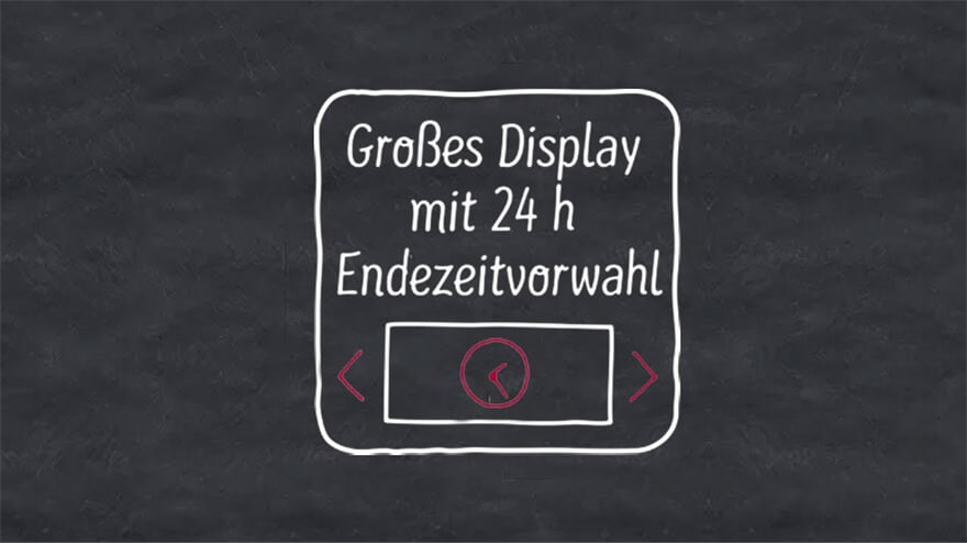 Großes Display mit 24h Endzeitvorwahl - Waschen