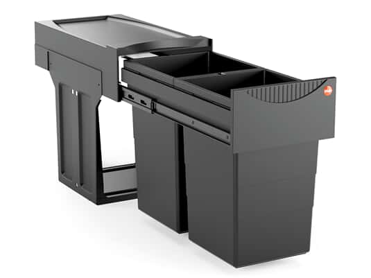 Produktabbildung Hailo AS Tandem 15/15 Black Edition - 3666851 Einbau Abfallsammler