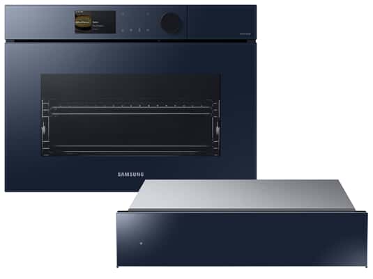 Produktabbildung Samsung Bespoke Set NQ5B7993ACN/U1 Kompakt-Dampfbackofen Clean Navy +  NL20B5100WN/UR Wärmeschublade Clean Navy