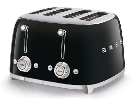 Smeg TSF03BLEU 4-Schlitz-Toaster Schwarz