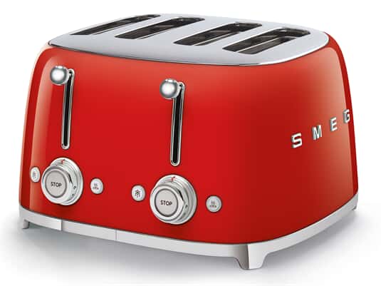 Smeg TSF03RDEU 4-Schlitz-Toaster Rot