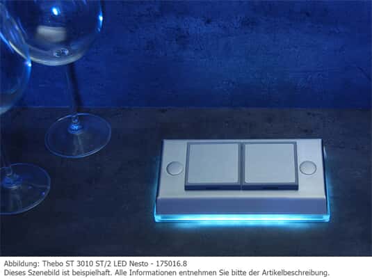 Thebo ST 3010 ST/2 LED Nesto - 175016 Steckdosenelement Edelstahl