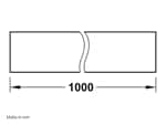Häfele Flachkanal-System 150 OptimAiro Flachrohr -  500.90.600 Maßskizze 1