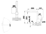 Blanco Linus 526241 PVD steel Hochdruckarmatur Maßskizze 1