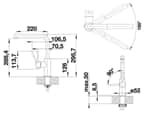 Blanco Lanora-S Edelstahl  - 523 123 Hochdruckarmatur Maßskizze 1