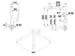 Blanco Linus Alumetallic Hochdruckarmatur Maßskizze 1