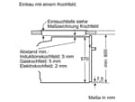 Bosch HEA578BS1 Pyrolyse Einbauherd Edelstahl Maßskizze 2
