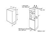 Bosch KIL18NFF0 Einbaukühlschrank mit Gefrierfach Maßskizze 1