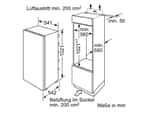 Bosch KIL20NFF0 Einbaukühlschrank mit Gefrierfach Maßskizze 1
