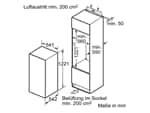 Bosch KIL24NFF0 Einbaukühlschrank mit Gefrierfach Maßskizze 1
