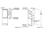 Bosch KIL32VFE0 Einbaukühlschrank mit Gefrierfach Maßskizze 1