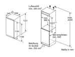 Bosch KIL42ADE0 Einbaukühlschrank mit Gefrierfach Maßskizze 1