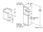 Bosch KIR21ADD0 Einbaukühlschrank Maßskizze 1