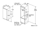Bosch KIR51AFF0 Einbaukühlschrank Maßskizze 1