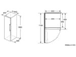 Bosch KSV36VLDP Standkühlschrank Edelstahl Maßskizze 1
