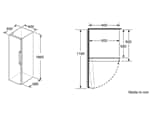 Bosch KSV36VLEP Standkühlschrank Edelstahl Maßskizze 1