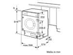 Bosch WIW28442 Einbauwaschmaschine Maßskizze 1