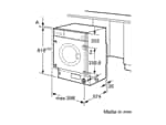 Bosch WIW28443 Einbauwaschmaschine Maßskizze 1