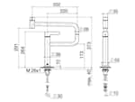 Dornbracht Tara Ultra Pivot Messing Gebürstet 33 845 875-28 Hochdruckarmatur Maßskizze 1