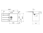 Franke Centro CNG 611-100 Schiefergrau - 114.0715.512 Granitspüle Maßskizze 1