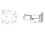 Franke Maris MRG 611-78 XL Schiefergrau - 114.0723.978 Granitspüle Maßskizze 1