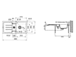 Franke Strata STG 651-86 Schiefergrau - 114.0723.988 Granitspüle Maßskizze 1