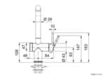 Franke Active L Twist Edelstahl-Optik - 115.0653.505 Hochdruckarmatur Maßskizze 2
