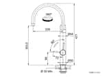 Franke Vital Chrom / Gun Metal - 120.0621.229 Hochdruckarmatur Maßskizze 2