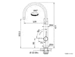 Franke Vital Industrial Black / Edelstahl-Optik - 120.0621.312 Hochdruckarmatur Maßskizze 1