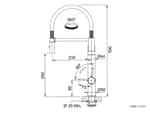 Franke Vital Semi Pro Industrial Black / Edelstahl Optik - 120.0621.313 Hochdruckarmatur Maßskizze 1