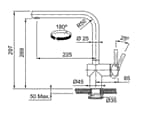Franke Atlas Neo Sensor Industrial Black – 115.0625.525 Hochdruckarmatur Maßskizze 1