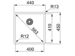 Franke Box BXX 210/110-40 Edelstahlspüle glatt - 127.0375.230 Auflage/ Flächenbündig/ Unterbau Maßskizze 1