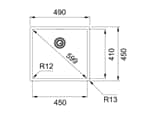 Franke Box BXX 210/110-45 Edelstahlspüle glatt - 127.0375.256 Auflage/ Flächenbündig/ Unterbau Maßskizze 1