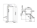 Hisense RL415N4AWC Stand Kühlschrank Weiß Maßskizze 1