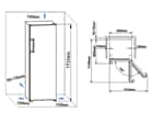 Hisense FV298N4AWC Stand Gefrierschrank Weiß Maßskizze 1