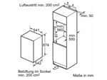 Neff K1514XSF0 Einbaukühlschrank Maßskizze 1