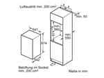 Neff K1524XSF0 Einbaukühlschrank Maßskizze 1
