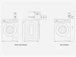Samsung FT-MF Externer Mikroplastik-Filter Weiß Maßskizze 2