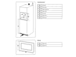 Samsung MS23A7118AK/EG Einbau-Mikrowelle Schwarzes Glas Maßskizze 1
