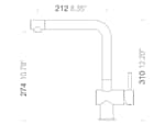 Schock Epos Bronze - 540027BRO Hochdruckarmatur Maßskizze 1