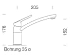 Schock SC-90 Bronze Hochdruckarmatur Maßskizze 1