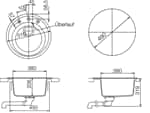 Schock Tondo R-100 Gobi Granitspüle + SC-40 Gobi Hochdruck-Armatur Maßskizze 1