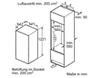 Siemens KI24LNFF1 Einbaukühlschrank mit Gefrierfach Maßskizze 1