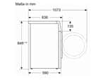 Siemens WG34G2070 Waschmaschine Weiß Maßskizze 2
