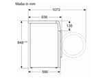 Siemens WG44B2070 Waschmaschine Weiß/Schwarz Maßskizze 2