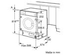 Siemens WI14W442 Einbau-Waschmaschine Maßskizze 1