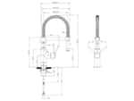 Villeroy & Boch Steel Expert Compact Matt Black Hochdruckarmatur Maßskizze 1